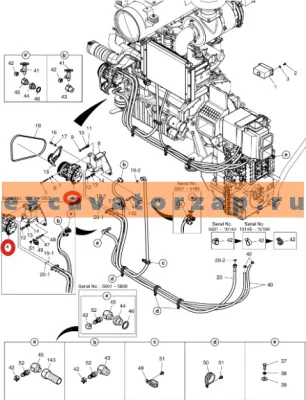 Компрессор кондиционера 2208-6013B (аналог, КНР) экскаватора Doosan