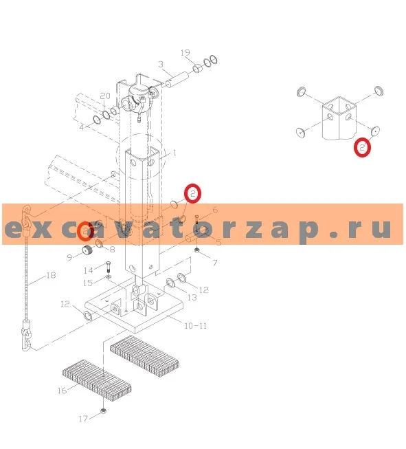 Уплотнение аутригера C56K18 экскаватора погрузчика Tarsus 880, 888