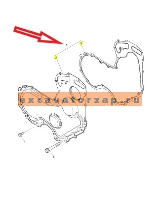 Крышка передняя в сборе 4142A501 (корпуса шестерен) двигателя PERKINS (БЕЗ ПРОКЛАДКИ)
