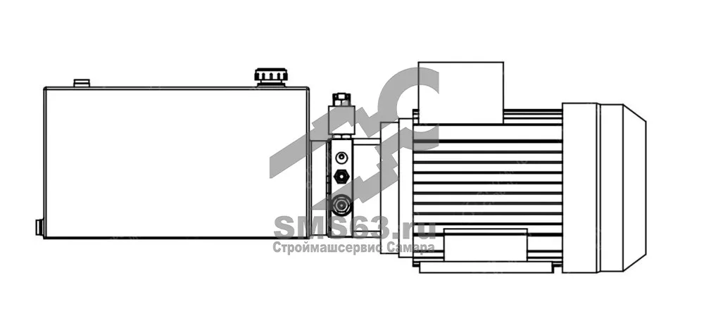 Станция насосная гидравлическая TDDL-00-1015-CT385-0400-001: 22MPa. 380V 4 KW. 1450RPM 5,8cc/r 20L Tank steel round horizontal. SV-08-2NCP-M-AC220V. Port G3/8 With 2 button remote cable