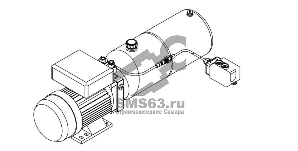 Станция насосная гидравлическая TDDL-00-1015-AS225-0150-004: 16MPa. 220V 1,5KW.1450RPM 3,2cc/r 10L Tank steel round horizontal. SV-08-2NCP-M-AC220V. Port G3/8 With 2 button remote cable