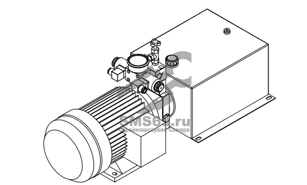 Станция насосная гидравлическая TDDL-00-2002-CT385-0400-001: 22MPa. 380V 4 KW.1450RPM 4,8cc/r 20L Tank. steel square horizontal. DSG-02-3C6-AC220V. Port G3/8 With Pressure gage