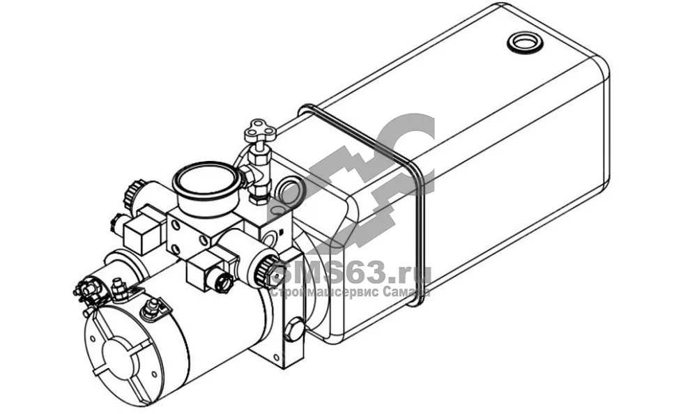 Станция насосная гидравлическая TDDL-00-2002-DC2-0200-00001 12 MPa. DC24V 1,6KW 2500RPM. 2.7cc/r 12L Tank plastic horizontal. DSG-02-3C6-DC24V. Port G3/8 pressure gauge
