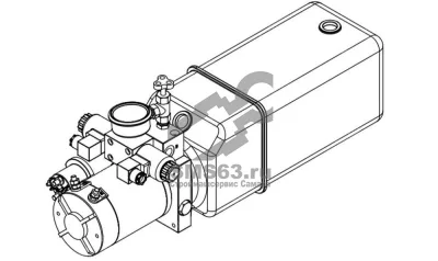 Станция насосная гидравлическая TDDL-00-2002-DC2-0200-00001 12 MPa. DC24V 1,6KW 2500RPM. 2.7cc/r 12L Tank plastic horizontal. DSG-02-3C6-DC24V. Port G3/8 pressure gauge