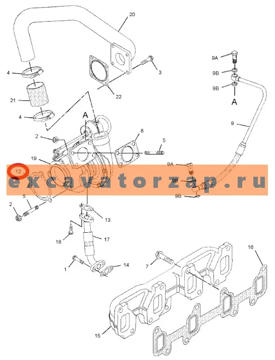 Прокладка турбокомпрессора 3688A034 двигателя Perkins