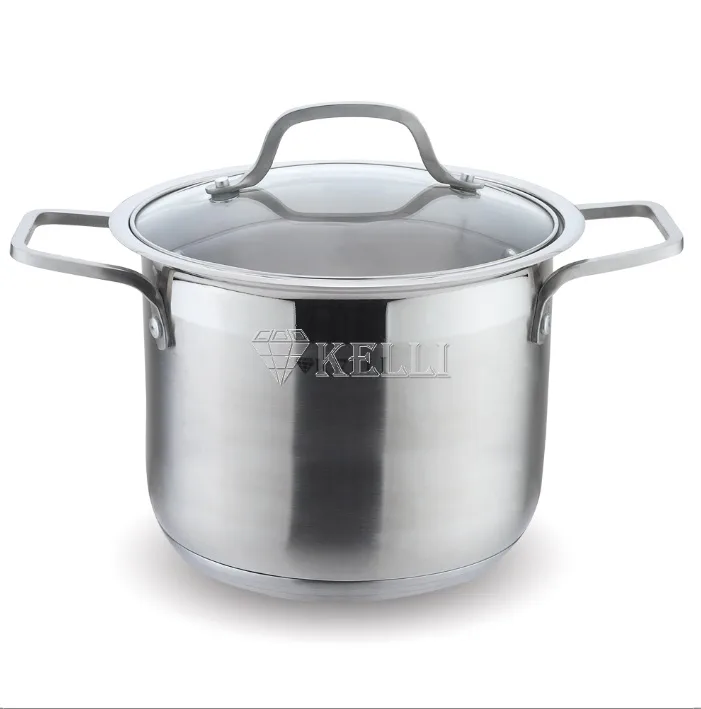 Кастрюля нерж KL-4225 11,0л стекл/кр 3-х слой/дно *4