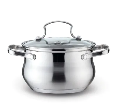 Кастрюля нерж KL-4257 2,0л стекл/кр капс/дно *9