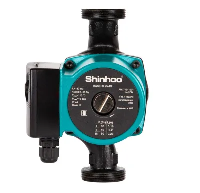 Насос циркуляционный SHINHOO Basic S 25-4S 230V 180мм