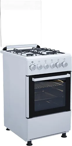 Газоэлектрическая плита NORDEN FF5403GAZW(Белый/Газ.контр/Сталь/Крышка)
