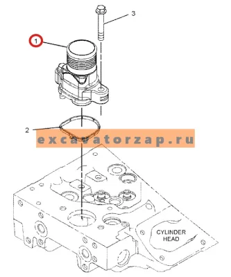 Термостат в сборе 4133L056 (аналог, Турция) двигателя PERKINS
