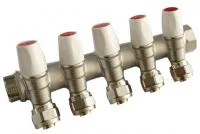 Коллектор латунный Tim 1*16*5 вых. с вентелем и евроконусом MR135N-1-C-5