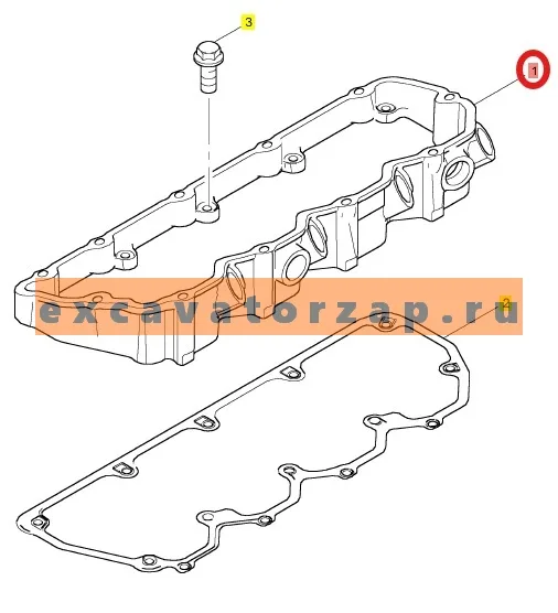 Проставка (корпус) T419430 клапанной крышки двигателя PERKINS 
