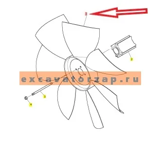 Вентилятор 2485C557 (АНАЛОГ) охлаждения двигателя PERKINS
