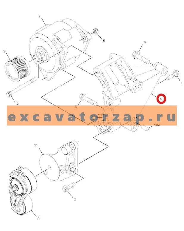 Кронштейн крепления генератора 4141A042  двигателя PERKINS