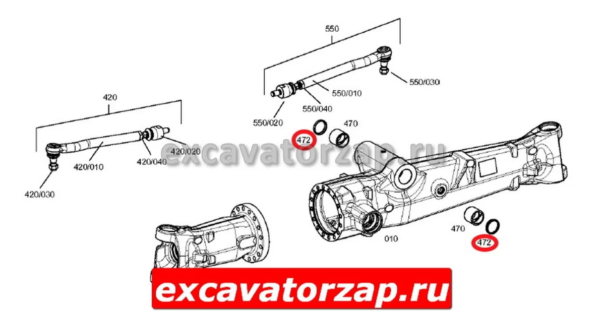 Сальник S06/42792, S0642492 пальца крепления переднего моста к раме экскаватора погрузчика Hidromek 102B