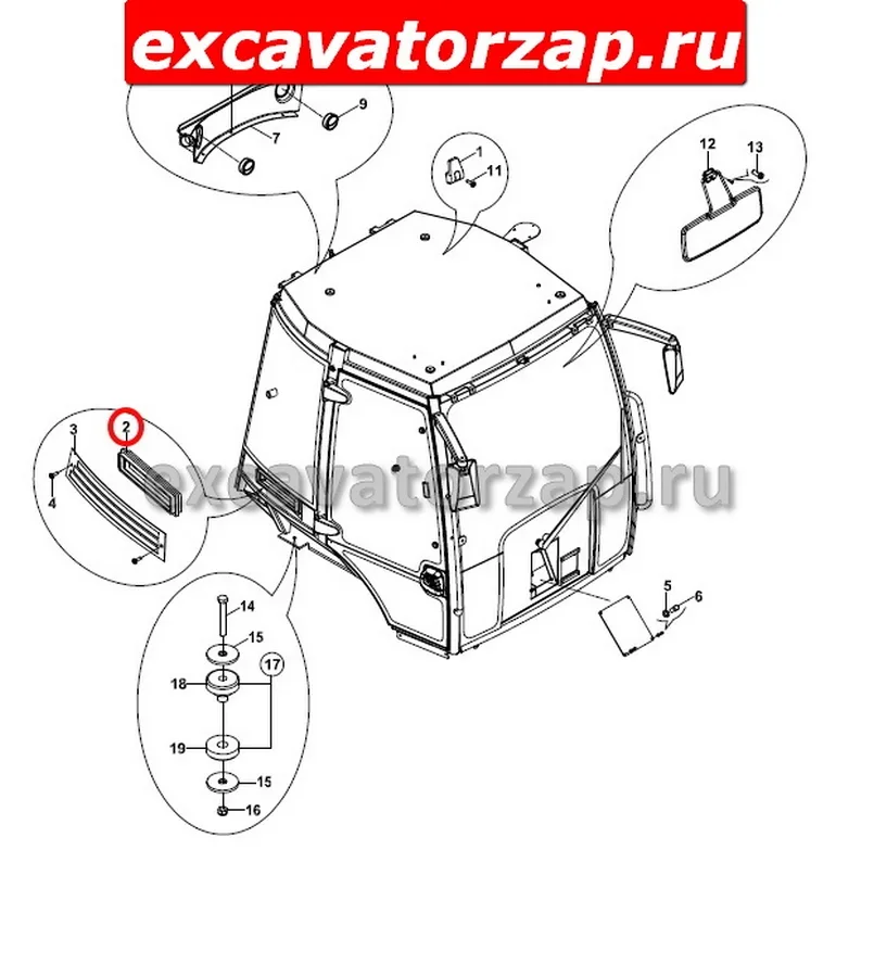 Фильтр салона F28/10156, F2810156 экскаватора погрузчика Gidromek 102B, 102S