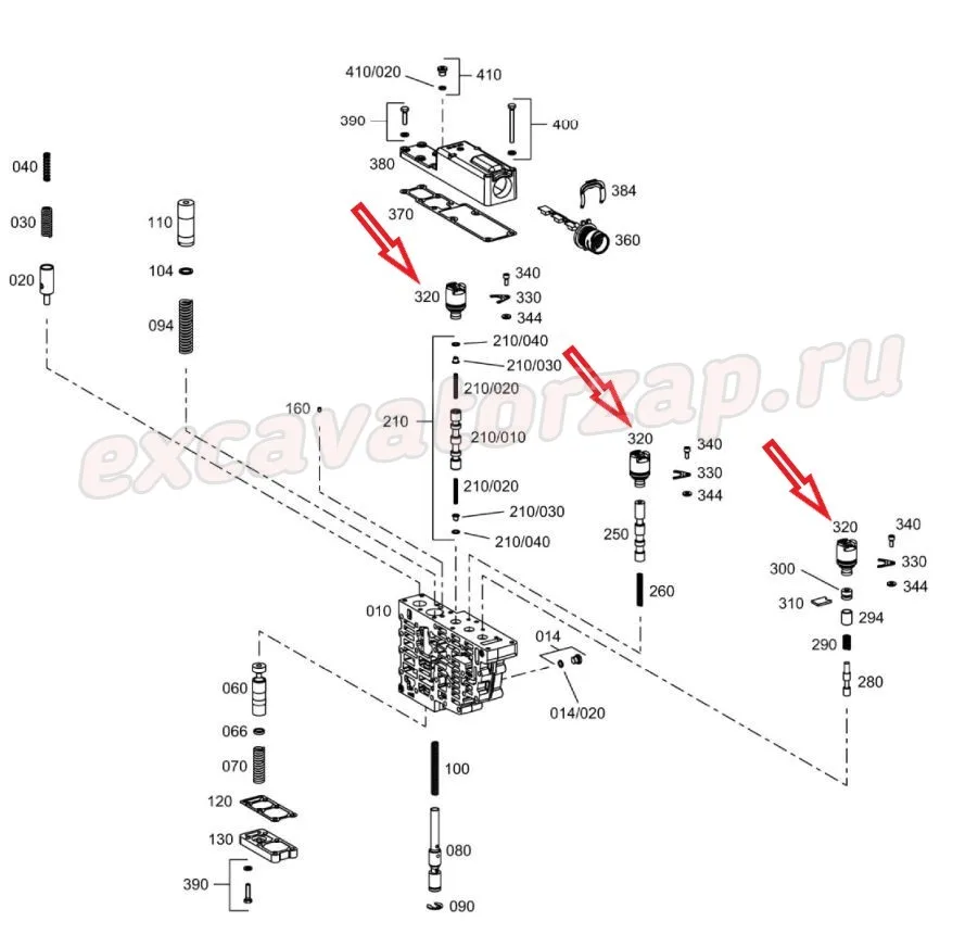 Клапан S0643467, S06/43467 электромагнитный (соленоид) КПП экскаватора погрузчика Hidromek 102B