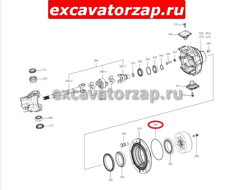 Кольцо S06/42817, S0642817 ступицы моста экскаватора погрузчика Hidromek 102S