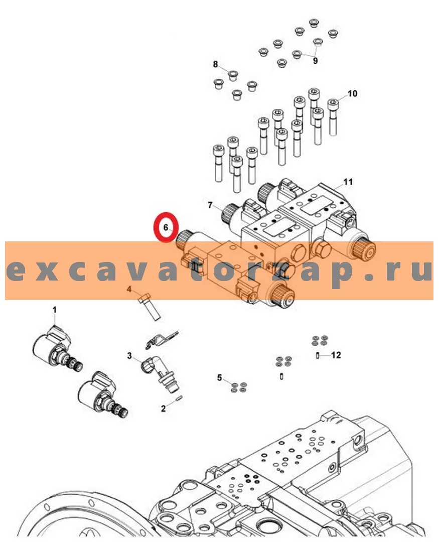 Блок клапанов F03/40072, F0340072 экскаватора погрузчика Hidromek 102S