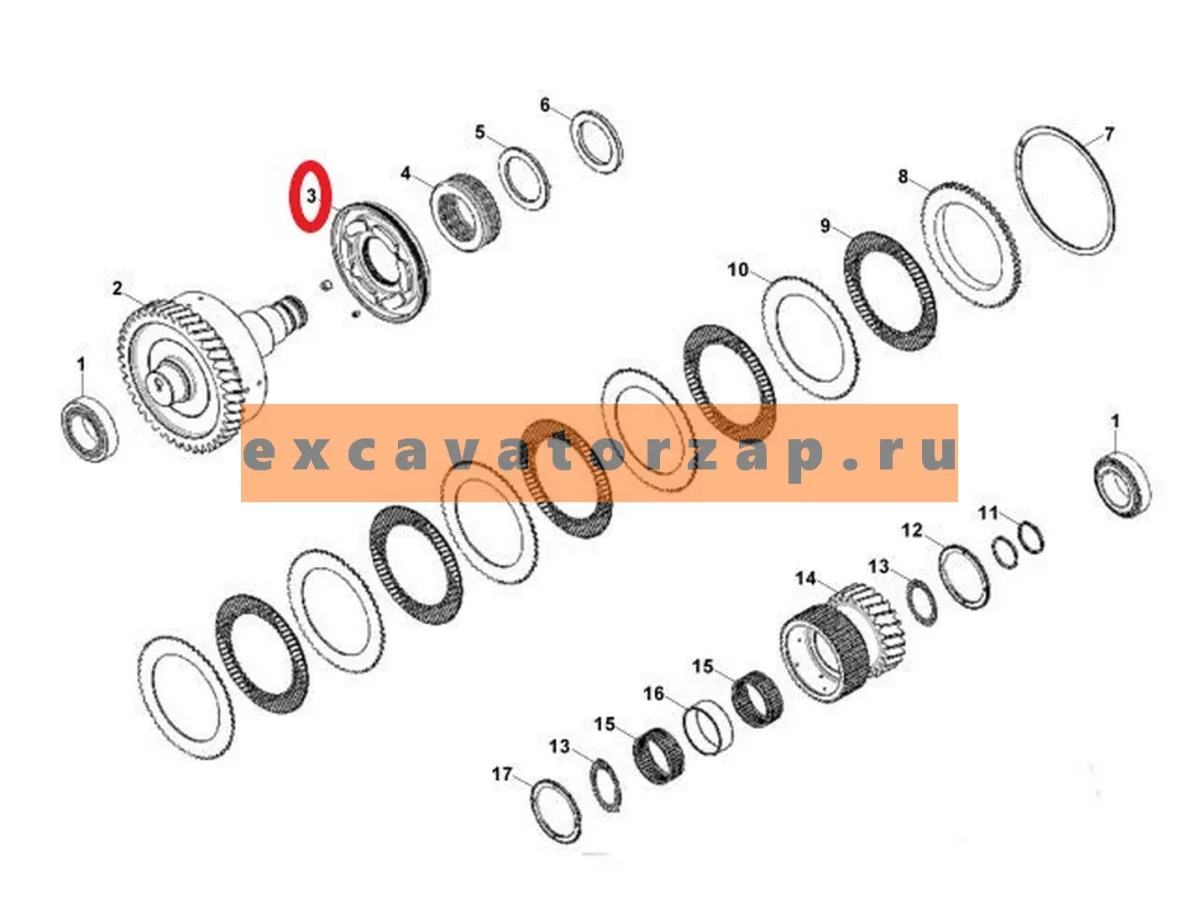 Поршень КПП F03/40161, F0340161 экскаватора погрузчика Hidromek 102S