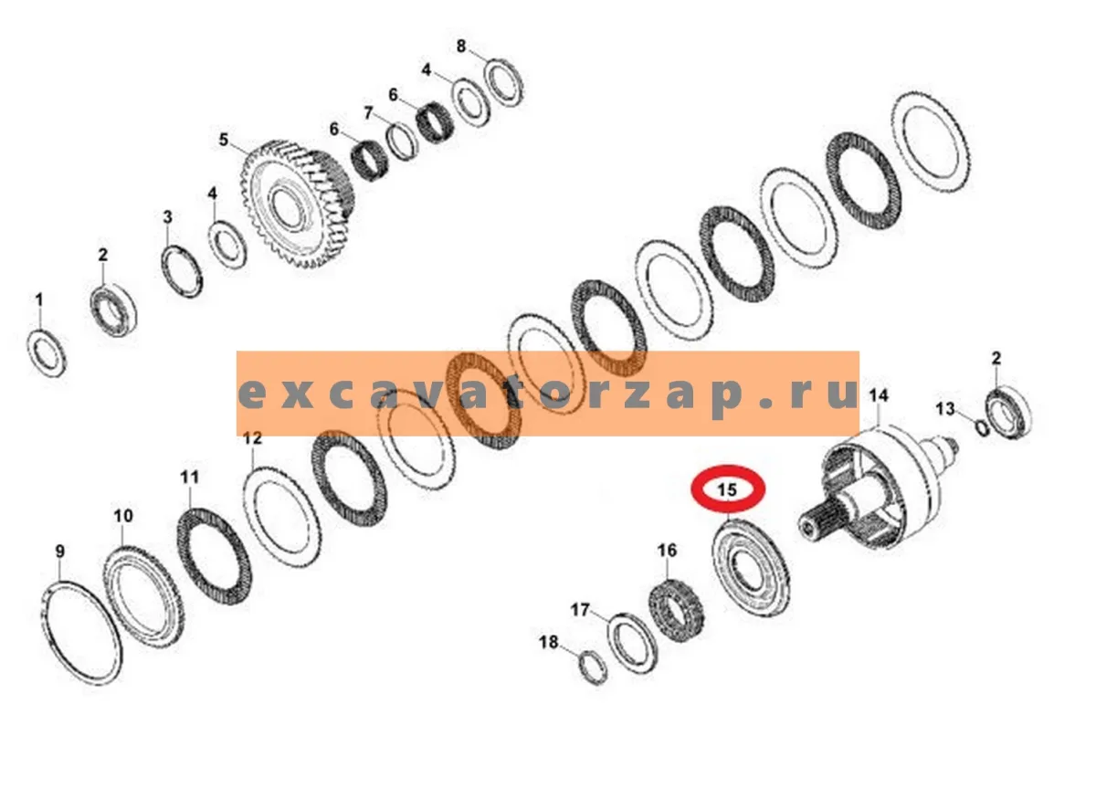 Поршень КПП F03/40132, F0340132 экскаватора погрузчика Hidromek 102S