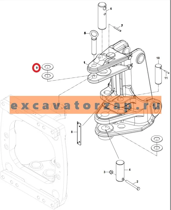 Шайба F99/73140, F9973140 (поворотный блок - рама) экскаватора погрузчика HIDROMEK 102