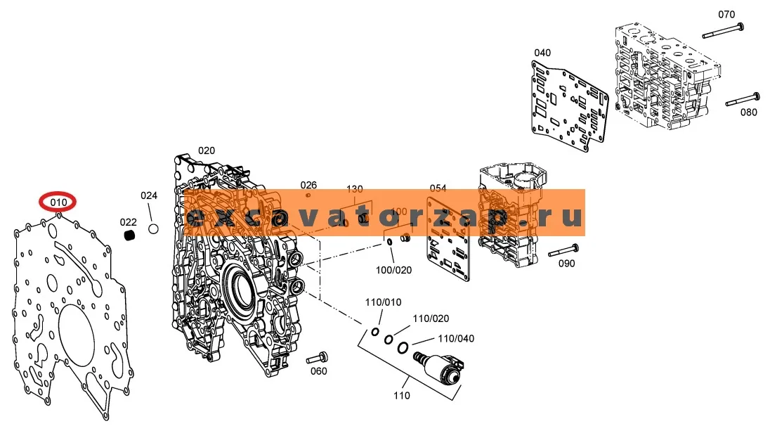 Прокладка S06/43420, S0643420 (ZF) КПП экскаватора погрузчика Hidromek 102S