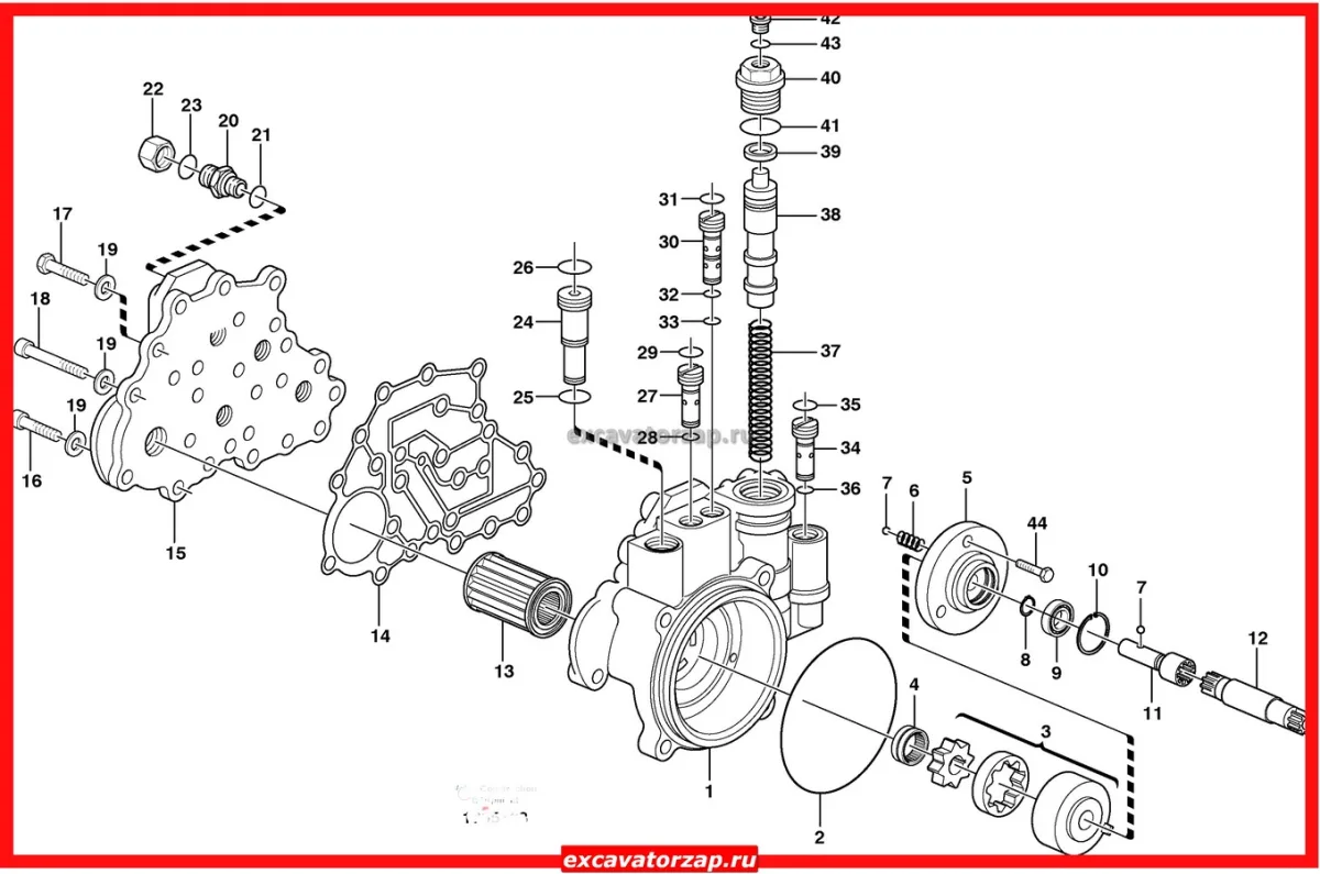 Насос H239025224 КПП экскаватора HIDROMEK