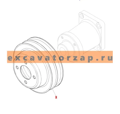 Шкив вентилятора F01/31151, F0131151 двигателя экскаватора погрузчика Hidromek 102S