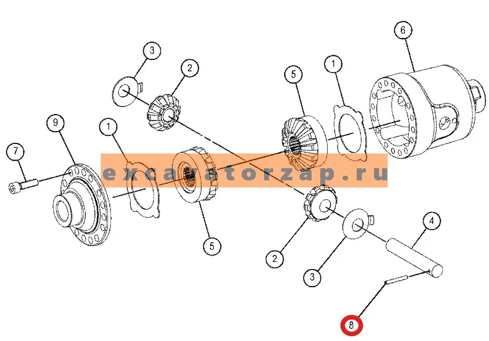 Штифт S06/44038, S0644038 дифференциала моста экскаватора погрузчика HIDROMEK 102