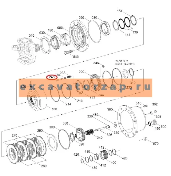 Болт 0887026 крепления тормозного поршня моста экскаватора HITACHI UCX300, ZX180W, ZX180W-AMS, ZX210W, ZX210W-AMS, ZX300W
