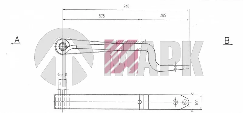Полурессора BPW 0508213190 (однолистовая) (Marshall)