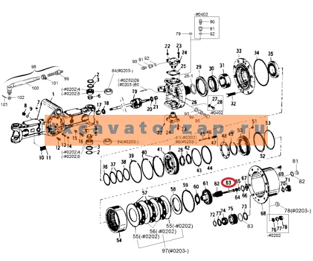 Винт 0887034 моста экскаватора HITACHI UCX300, ZX180W, ZX180W-AMS, ZX210W, ZX210W-AMS, ZX300W
