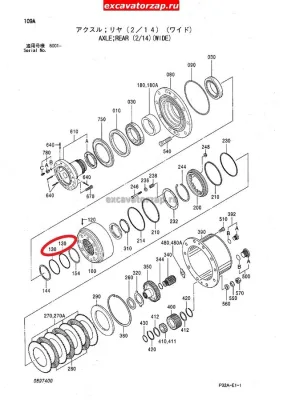 Кольцо уплотнительное 0887005 моста экскаватора Hitachi ZX180W, ZX210W, ZX300W