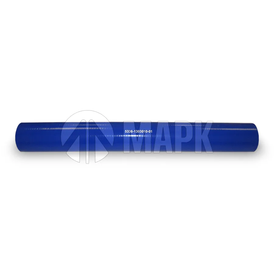 Патрубок радиатора верхний МАЗ 500-1303025-01 (силикон) синий (d=42x420)