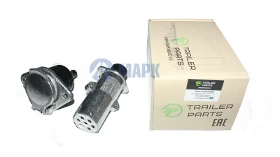 Электроразъём (розетка+вилка) 6+1полюсов (24V, МЕТАЛЛ) 611550+611540 (TrailerParts)