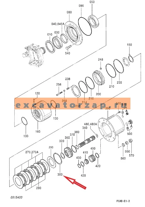 Кольцо стопорное 0884536 моста экскаватора HITACHI ZX130W, ZX160W