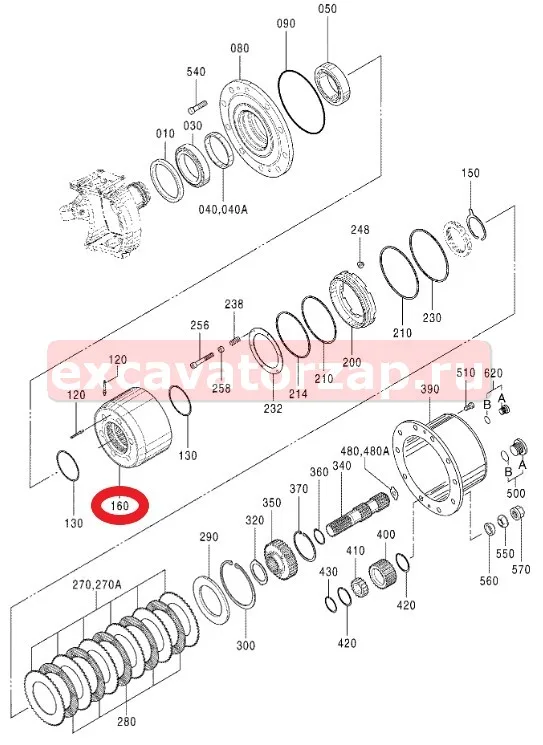 Шестерня коронная 0884521 моста экскаватора Hitachi ZX160W