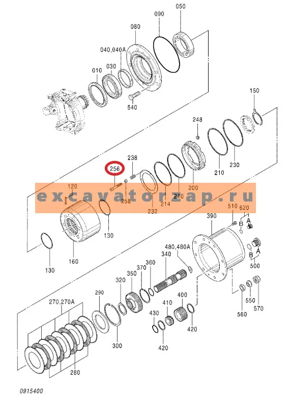 Болт 0884529 моста экскаватора Hitachi ZX 130W, ZX160W