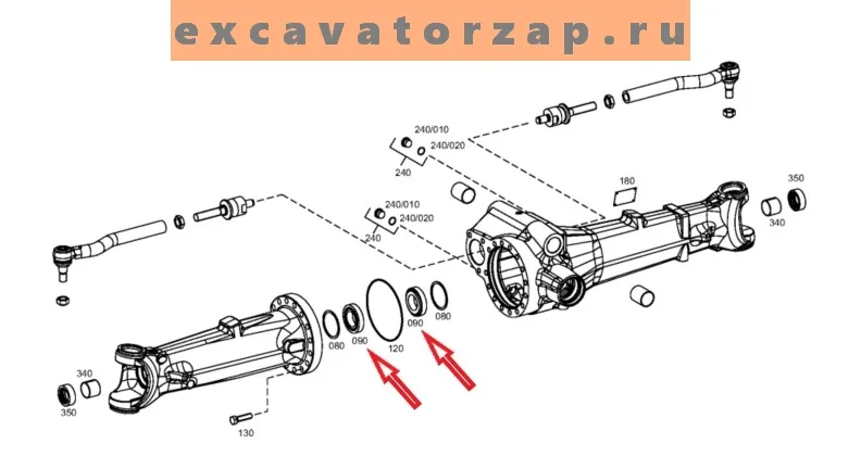 Подшипник 0884342 (АНАЛОГ) дифференциала заднего моста экскаватора HITACHI ZX160W