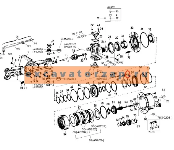 Кольцо стопорное 0887025 моста экскаватора HITACHI