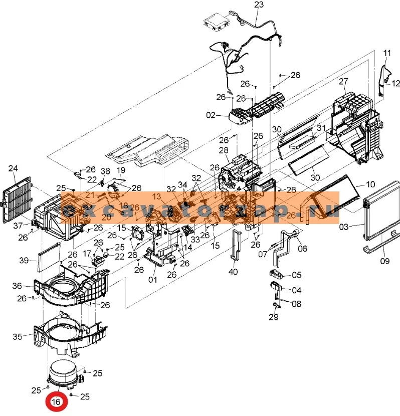 Мотор отопителя XB00001057 экскаватора Hitachi ZH200-A, ZH200LC-A, ZW250-5B, ZX200-5G, ZX200LC-5G, ZX210H-5G, ZX210K-5G, ZX210LCH-5G, ZX210LCK-5G, ZX240-5G, ZX240LC-5G, ZX250H-5G, ZX250K-5G, ZX250LC-5B, ZX250LCH-5G, ZX250LCK-5G