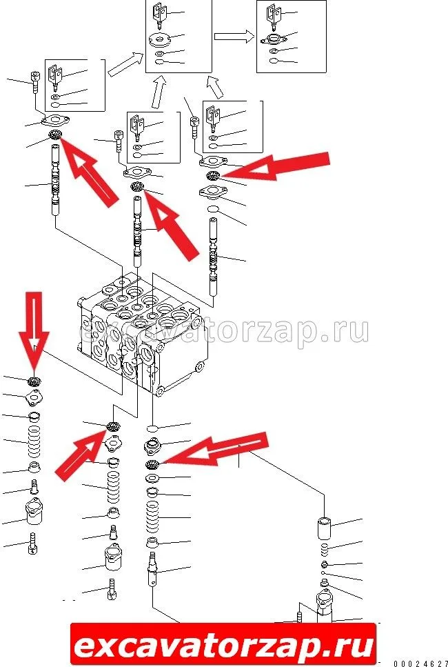 Уплотнение (сальник, манжета) 709-25-11290 гидрораспределителя Komatsu WB93, WB95, WB97