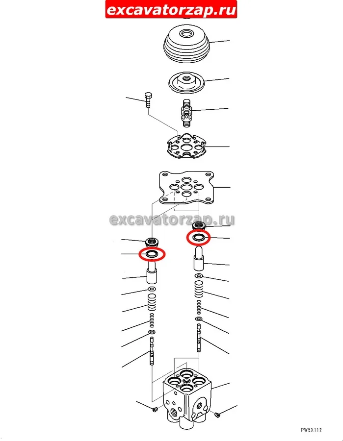 Седло (уплотнение) 702-16-71160 джойстика экскаватора Komatsu PC200