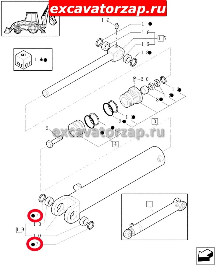Уплотнение (пыльник) 87061147 пальца экскаватора погрузчика New Holland B90, B110, B115