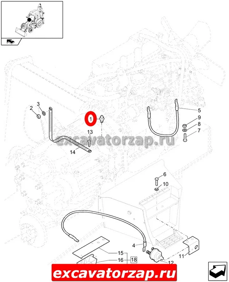 Датчик температуры КПП 84300765, 47048895 экскаватора погрузчика New Holland B115