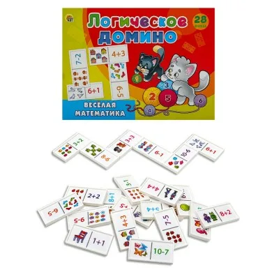 Домино логическое "Веселая математика" ИД-5429 Рыжий кот