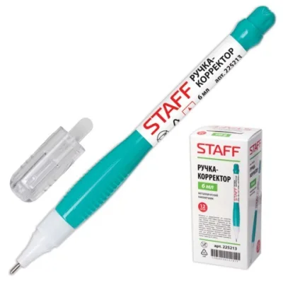 Ручка-корректор STAFF, 6 мл, металлический наконечник