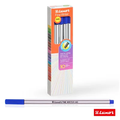 Ручка капиллярная Luxor "Fine Writer 045" синяя, 0.8 мм