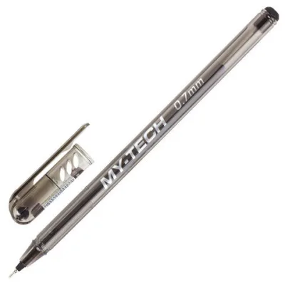 Ручка шариковая масляная PENSAN "My-Tech", ЧЕРНАЯ, игольчатый узел 0,7 мм, линия письма 0,35 мм